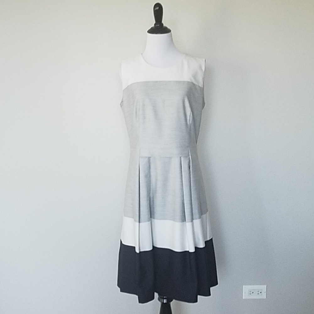 Hugo Boss gray and navy dress